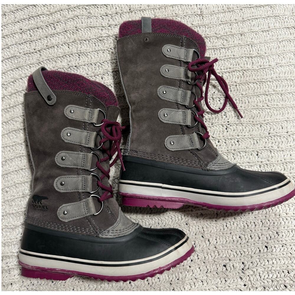 Sorel Women's Gray and Purple Winter Boots